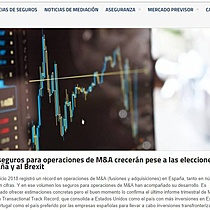 Los seguros para operaciones de M&A crecern pese a las elecciones en Espaa y al Brexit